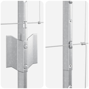 Stängsel med stolpe Silver 1,5 x 50 m Stål