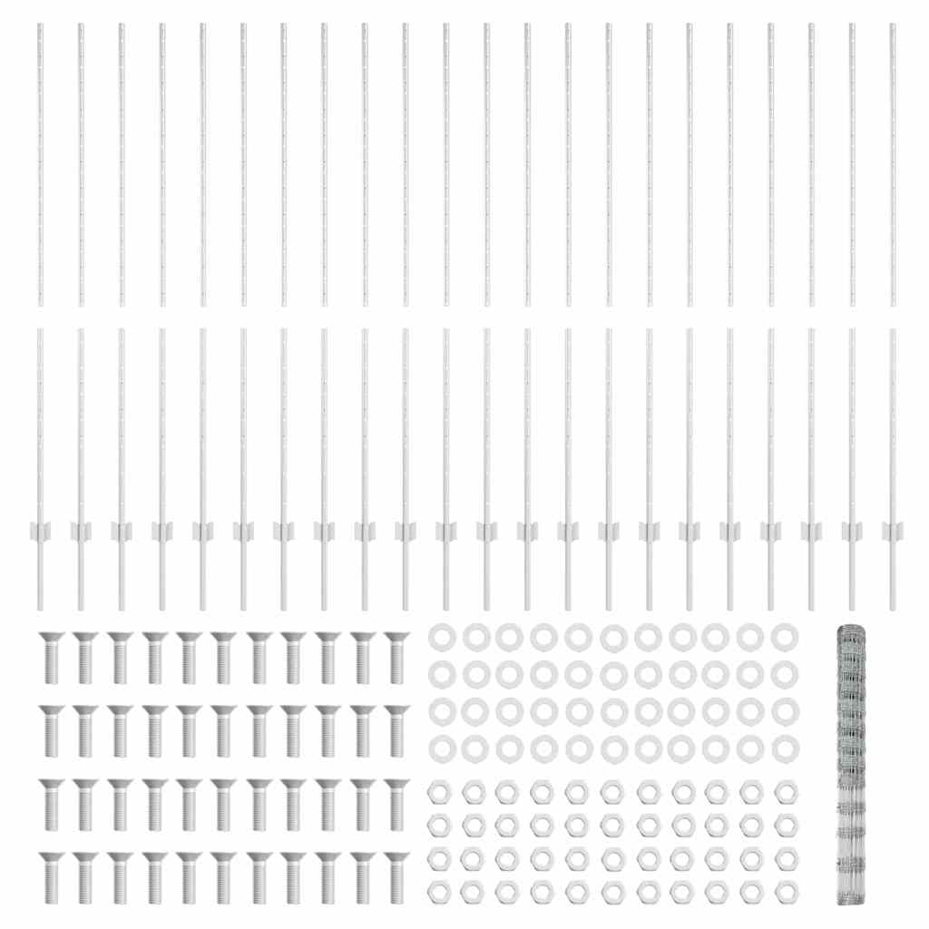 Stängsel med stolpe Silver 1,5 x 50 m Stål