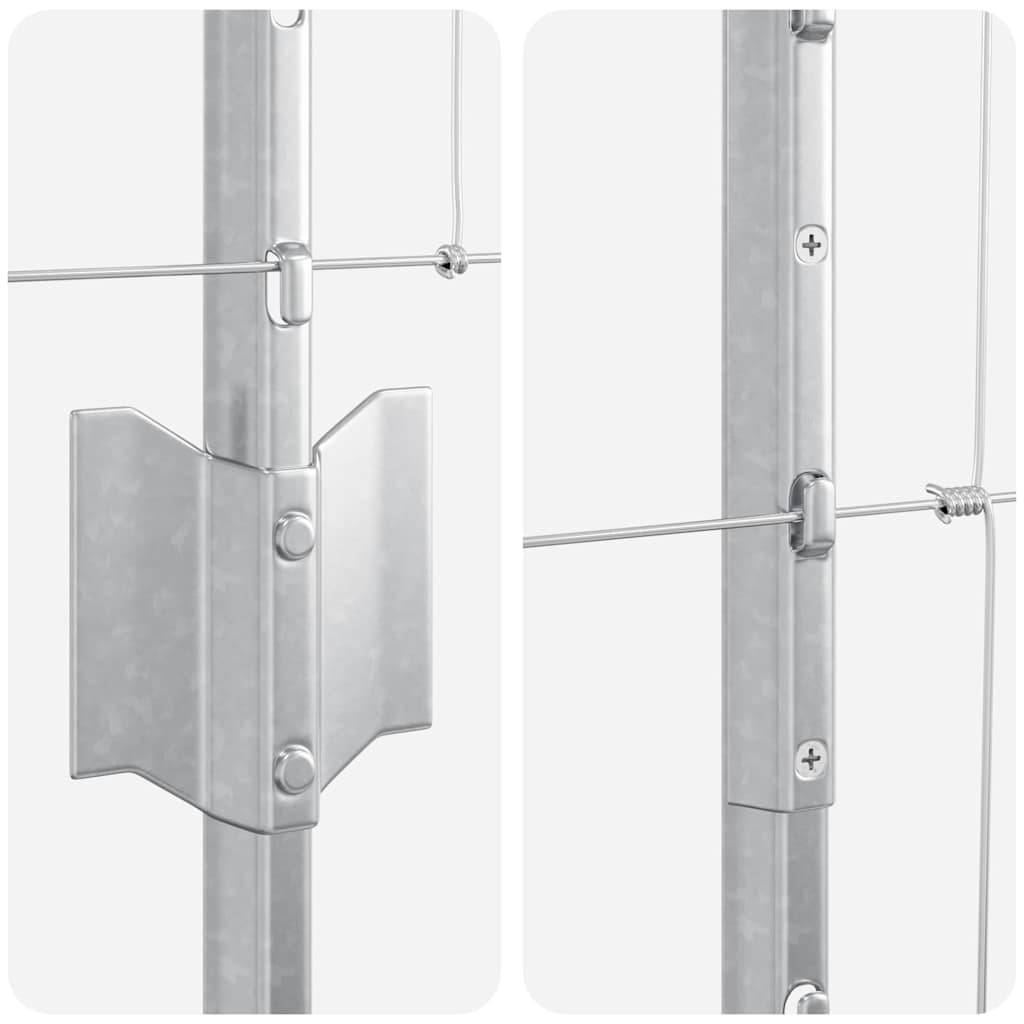 Stängsel med stolpe Silver 1,6 x 50 m Stål