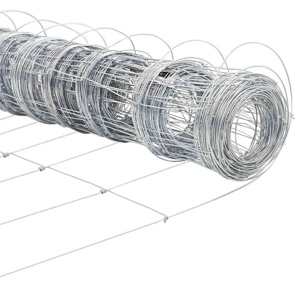 Stängsel med stolpe Silver 1,6 x 50 m Stål