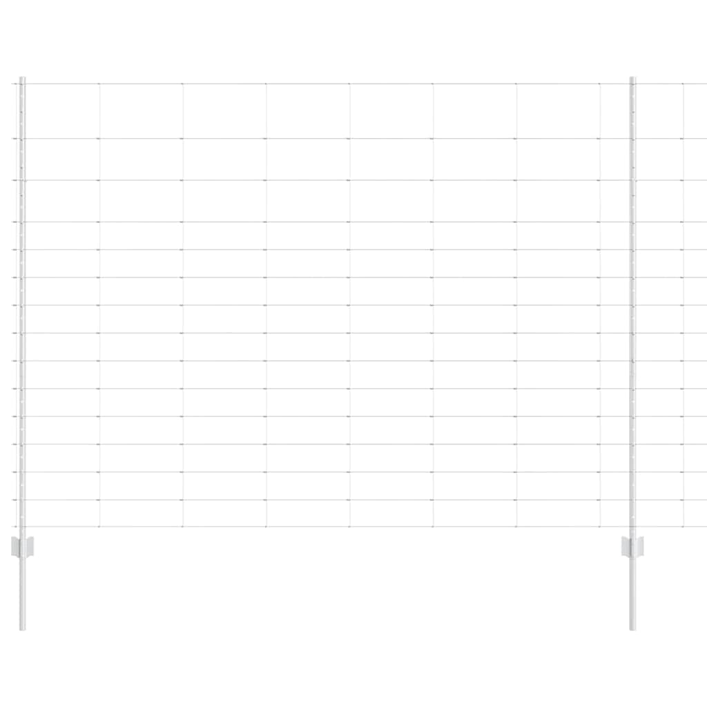 Stängsel med stolpe Silver 1,6 x 50 m Stål