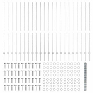 Stängsel med stolpe Silver 1,6 x 50 m Stål