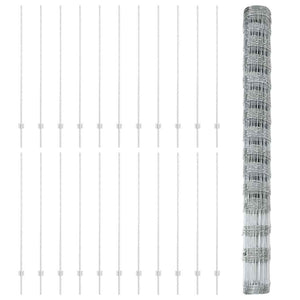 Stängsel med stolpe Silver 1,6 x 50 m Stål