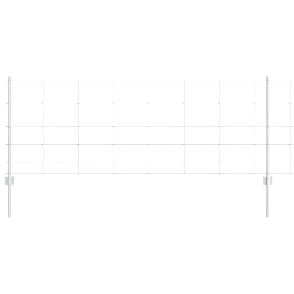 Stängsel med stolpe Silver 0,8 x 100 m Stål