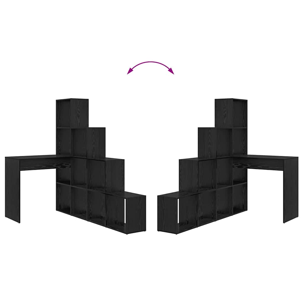 Hörnskrivbord Svart Ek 101,5 x 149,5 x 149,5 cm Konstruerat trä