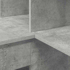 Hörnskrivbord med hylla Betonggrå 101,5 x 149,5 x 149,5 cm