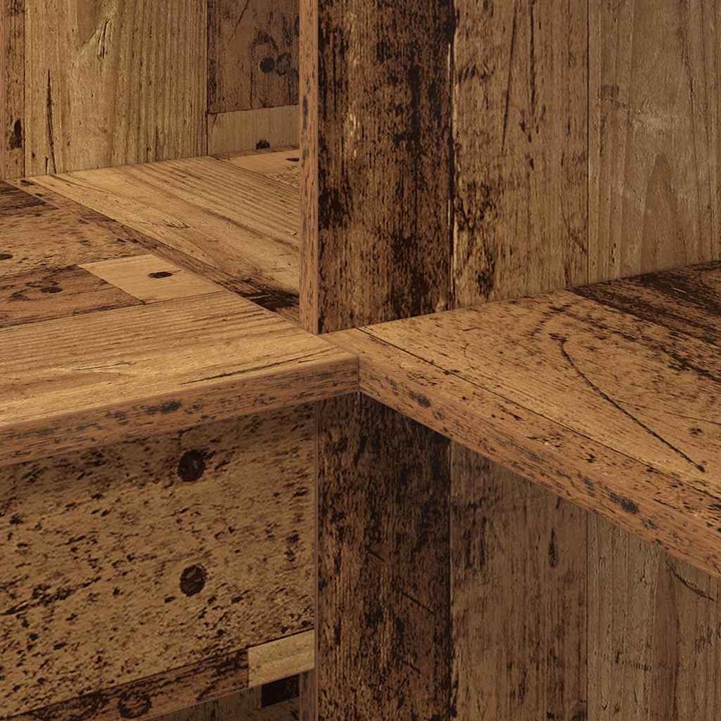 Hörnskrivbord med hylla Gammalt trä 101,5 x 149,5 x 149,5 cm