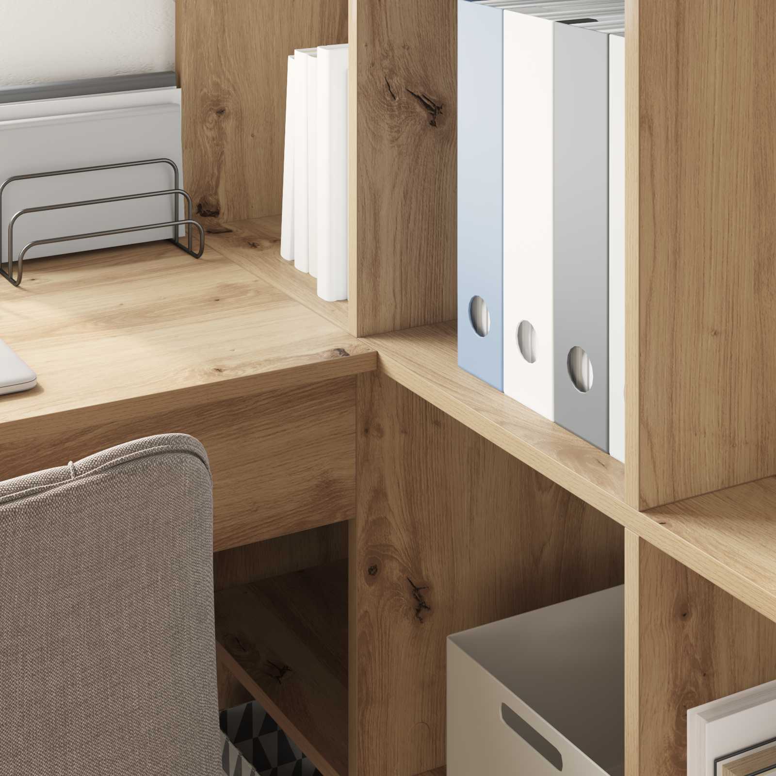 Hörnskrivbord med hylla Artisan Ek 101,5 x 149,5 x 149,5 cm