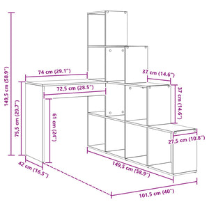 Hörnskrivbord med hylla Artisan Ek 101,5 x 149,5 x 149,5 cm