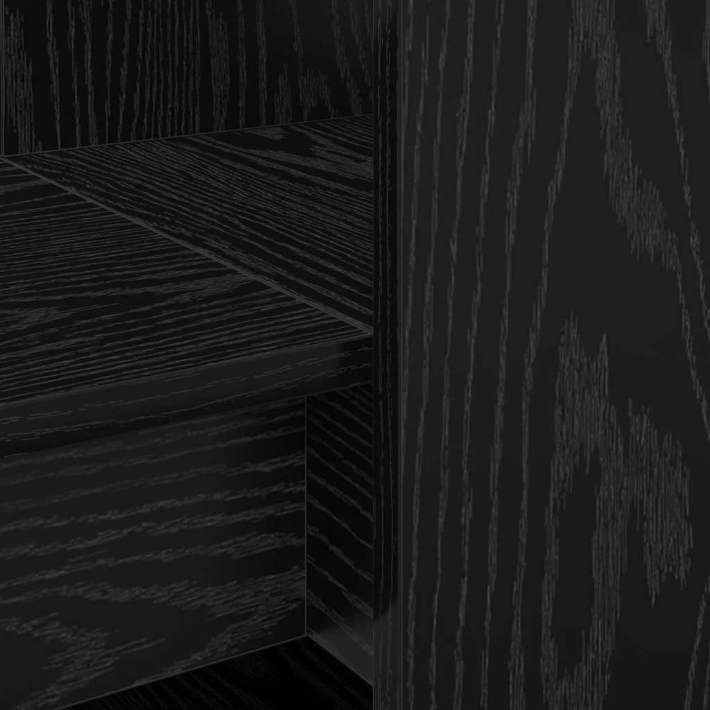 Skrivbord med hylla Svart Ek 122 x 67 x 145 cm Konstruerat trä