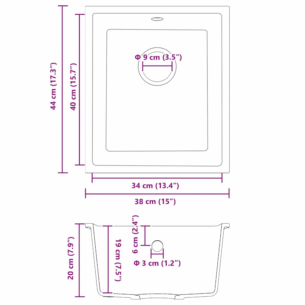 Diskho Beige 38 x 44 x 20 cm Granit