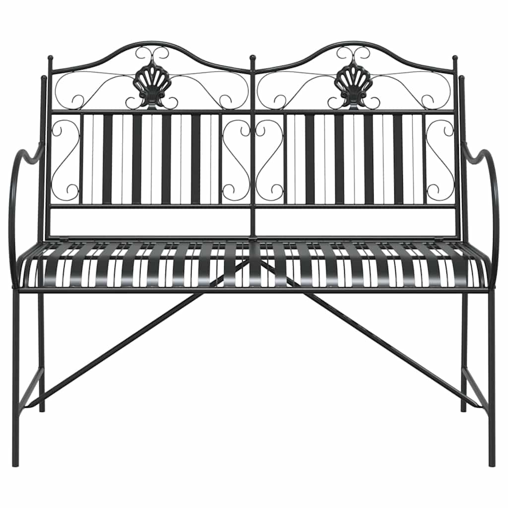 Trädgårdsbänk Svart 104 x 54 x 93 cm Stål