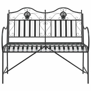 Trädgårdsbänk Svart 104 x 54 x 93 cm Stål