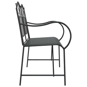 Trädgårdsbänk Svart 104 x 54 x 93 cm Stål