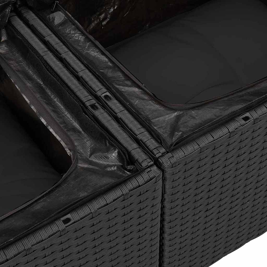 Trädgårdsoffa Svart 121 x 62 x 69cm konstrotting