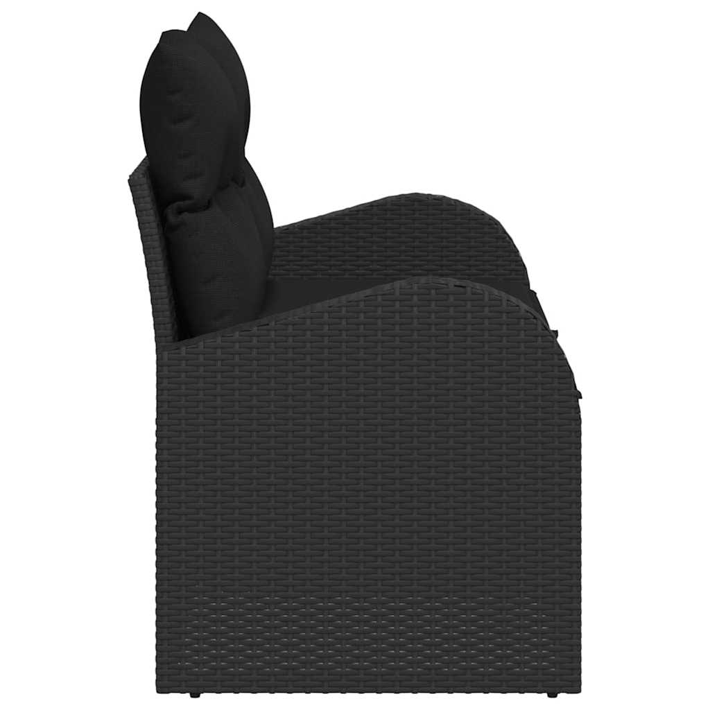 Trädgårdsoffa Svart 124 x 62 x 69 cm konstrotting