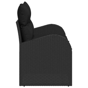 Trädgårdsoffa Svart 124 x 62 x 69 cm konstrotting