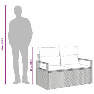 Trädgårdsoffa med kudde 120 x 62 x 69 cm konstrotting