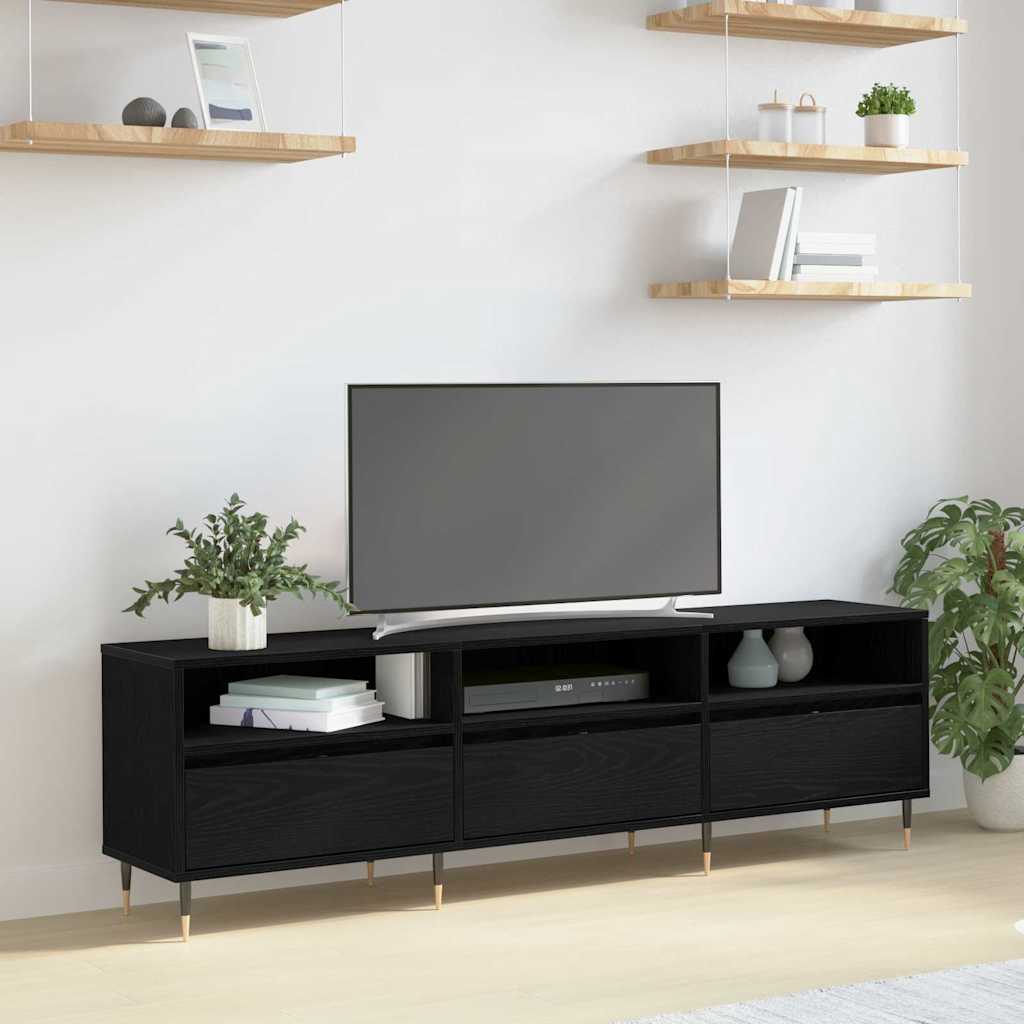 TV-skåp Svart Ek 150 x 30 x 45 cm Konstruerat trä