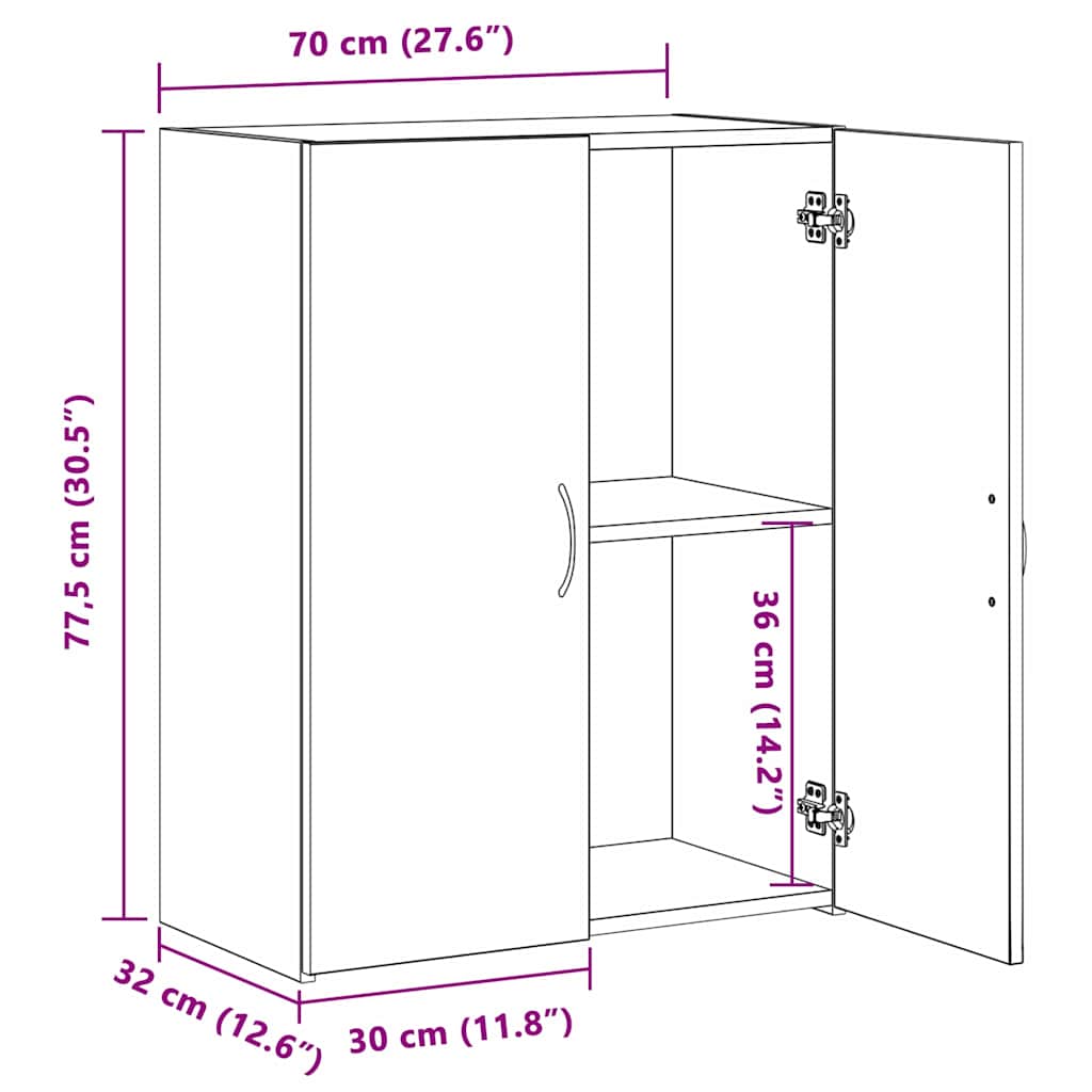 Kontorsskåp Gammalt trä 70 x 32 x 77.5 cm Konstruerat trä