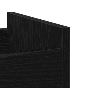 Skåp med hjul Svart Ek 60 x 22 x 79 cm