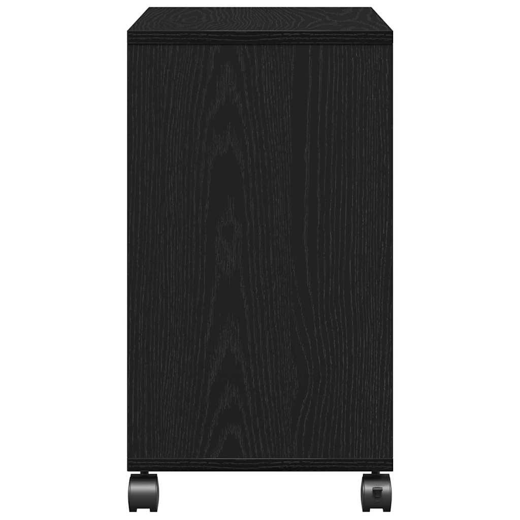 Sidobord med hylla Svart ek 50 x 30 x 55 cm Konstruerat trä