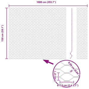Hexagonstängsel Grön 1,5 x 10 m PVC