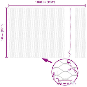 Hexagonstängsel Grön 1,4 x 100 m PVC