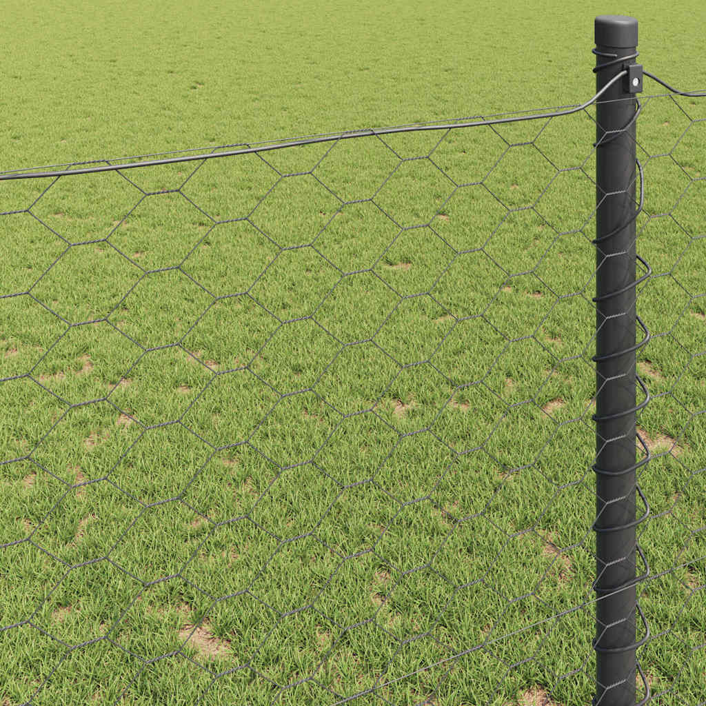 Hexagonstängsel Grå 1,5 x 50 m PVC