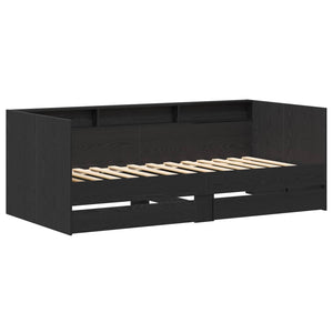 Dagsäng med låda med lagring Grå 90 x 200 cm Konstruerat trä