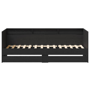 Dagsäng med låda med lagring Grå 90 x 200 cm Konstruerat trä