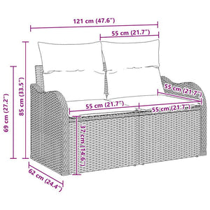Trädgårdsoffset 6 pcs Svart konstrotting