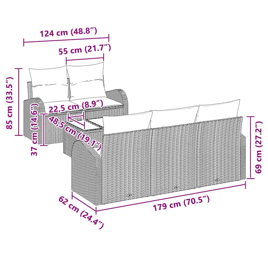 Trädgårdsoffset Grå 55 x 55 x 37 cm konstrotting