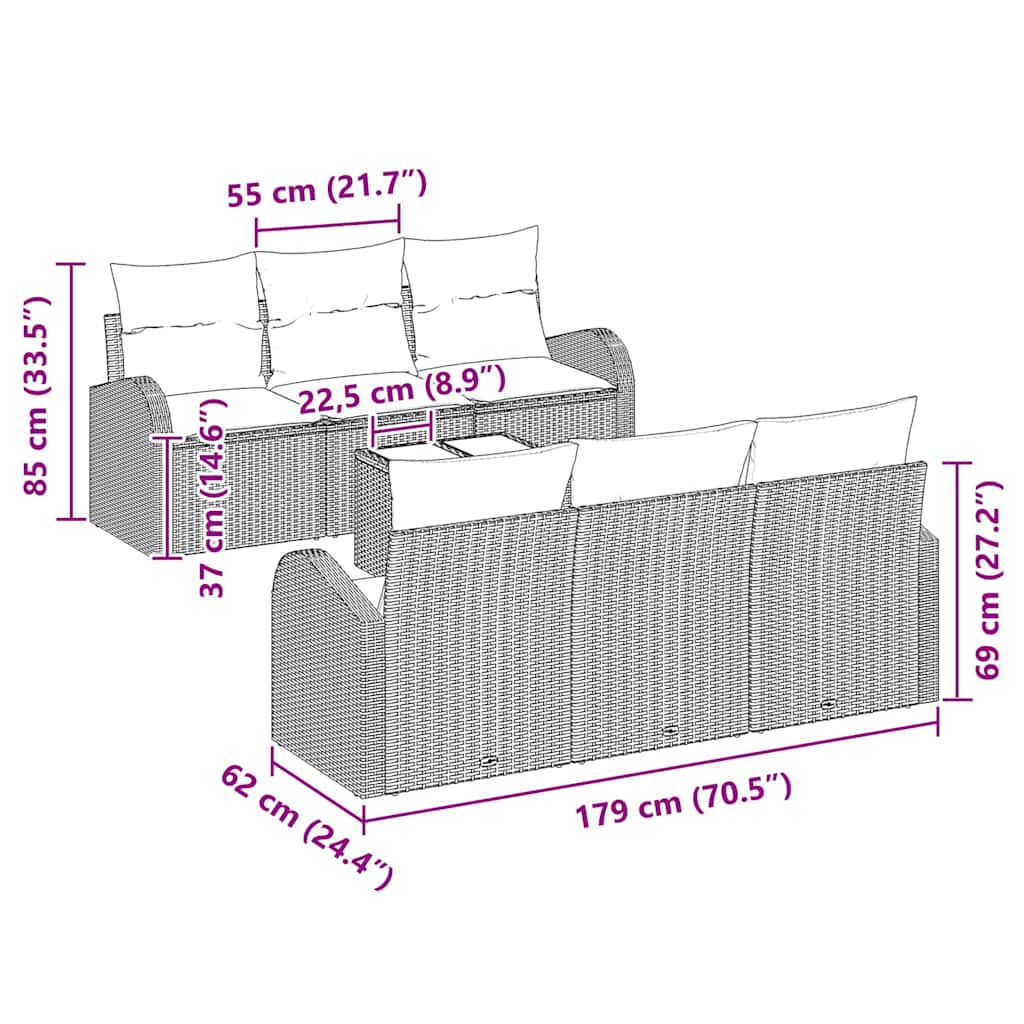 Trädgårdsoffset Grå 55 x 55 x 37 cm konstrotting
