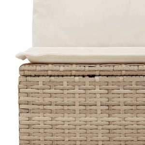 Soffset med kudde 10 pcs Beige Poly Rattan