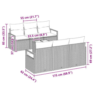 Soffset 7 pcs Ljusgrå konstrotting