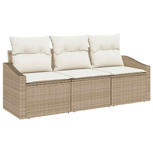 Soffset med kudde 3 pcs Beige konstrotting