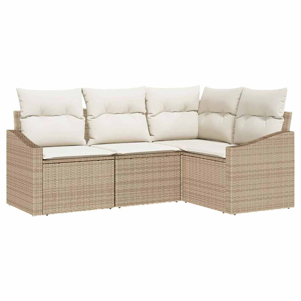 Soffset med kudde 4 pcs Beige konstrotting