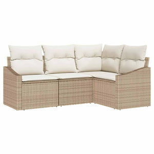 Soffset med kudde 4 pcs Beige konstrotting