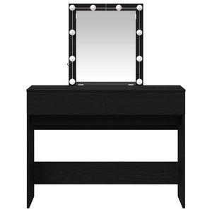 Sminkbord med låda Svart ek 100 x 40 x 130 cm Konstruerat trä