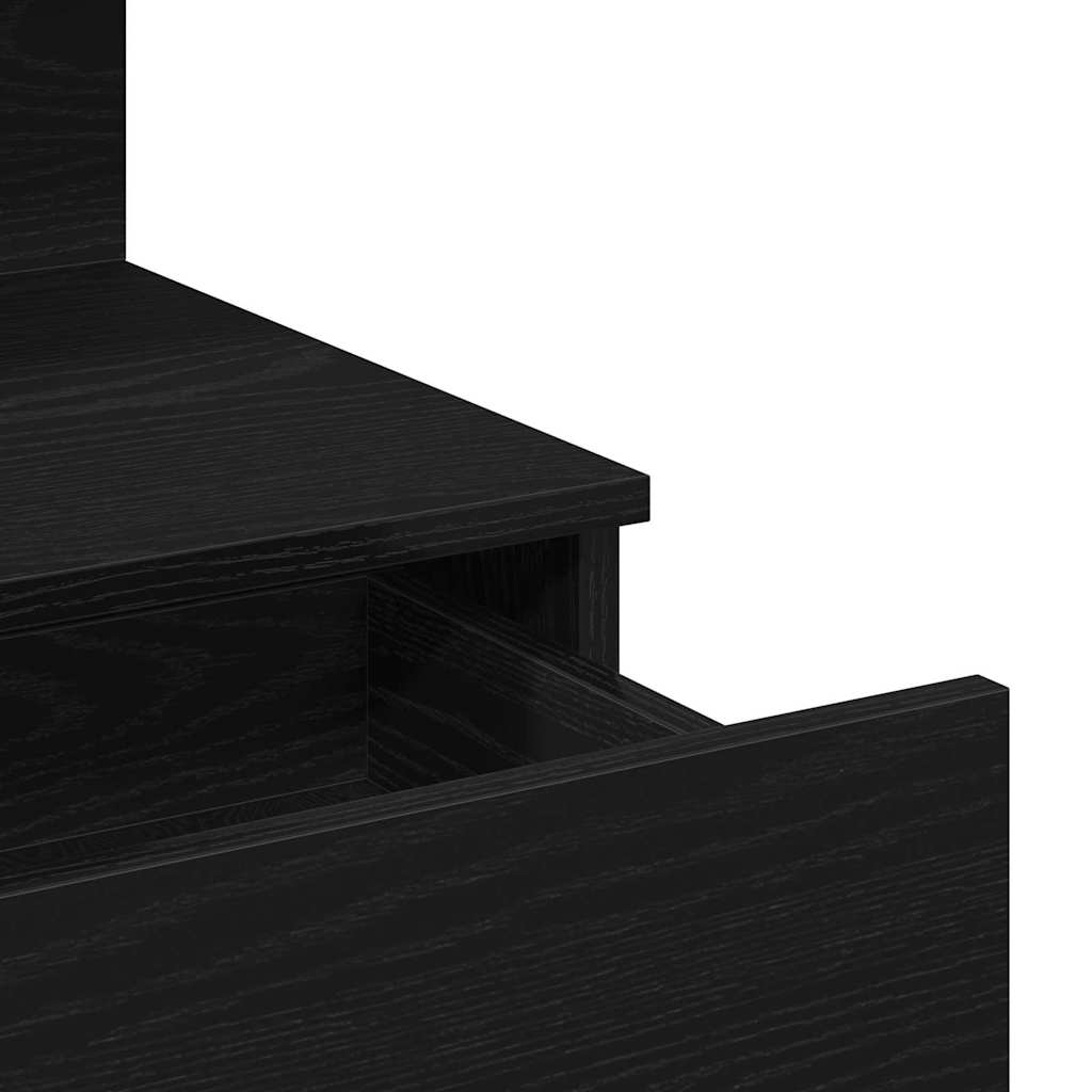 Smyckebord med låda Svart Ek 100 x 40 x 130 cm Konstruerat trä