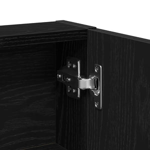 Sminkbord med låda Svart ek 80 x 35 x 132 cm Konstruerat trä