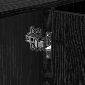 Badrumsskåp med hylla Svart Ek 90 x 29 x 55 cm Konstruerat trä