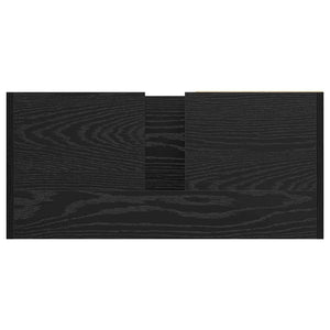 Badrumsskåp med hylla Svart Ek 63 x 29 x 55 cm Konstruerat trä