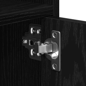 Skåp med hylla med hjul med lagring Svart Ek 60 x 48 x 74.5 cm