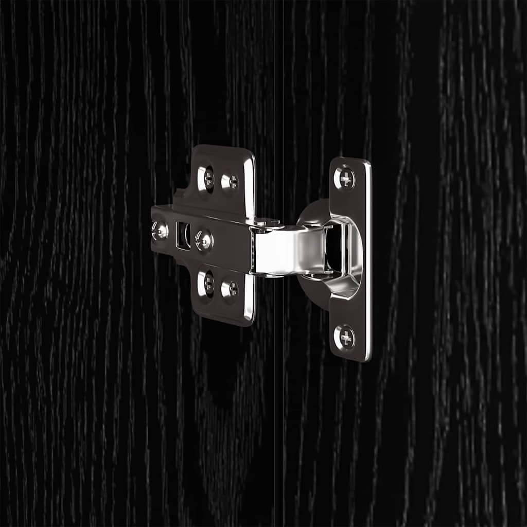 Displayställ med dörr Svart Ek 31 x 30 x 60 cm Konstruerat trä