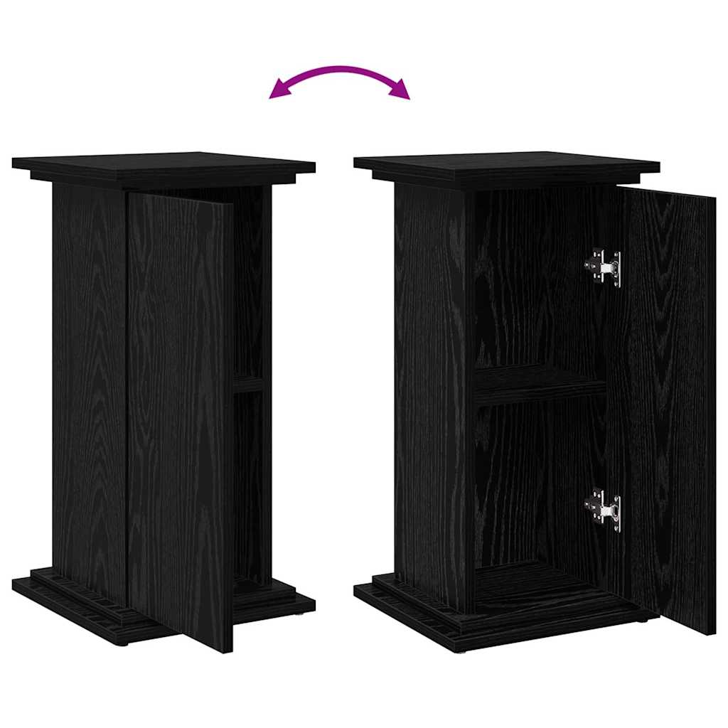 Displayställ med dörr Svart Ek 31 x 30 x 60 cm Konstruerat trä