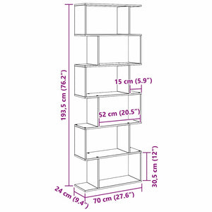 Bokskåp Svart Ek 70 x 24 x 193,5 cm Konstruerat trä