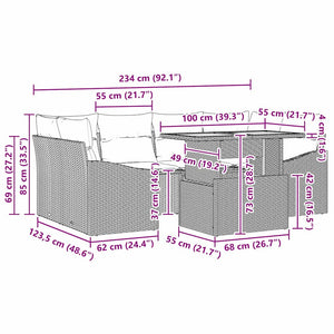 Trädgårdsmöbelset med kudde Svart och Brunt 100 x 55 x 73 cm