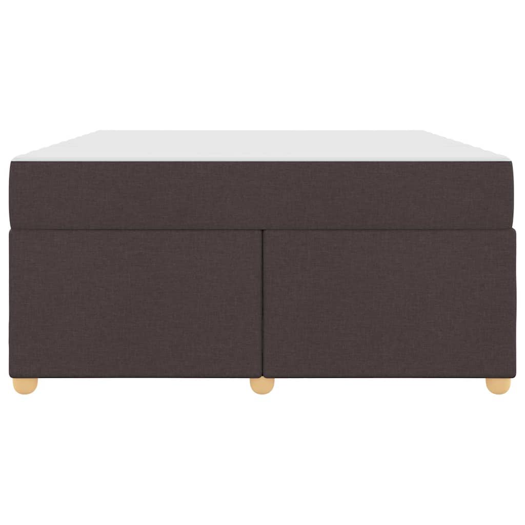 Sängram med madrass Mörkbrun 140 x 200 cm tyg